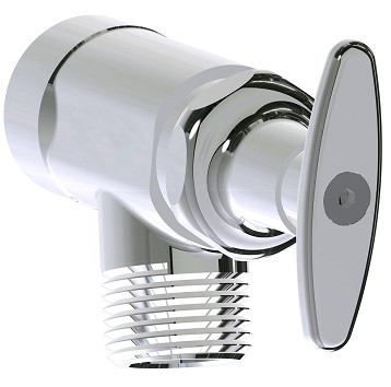 Chicago Faucets 387-LEF Inside Sill Fitting, 2-1/4" Tee Handle, 3/4" NPT Female Inlet, 3/4" Male Hose Thread Outlet, Less Wall Flange, Chrome Plated