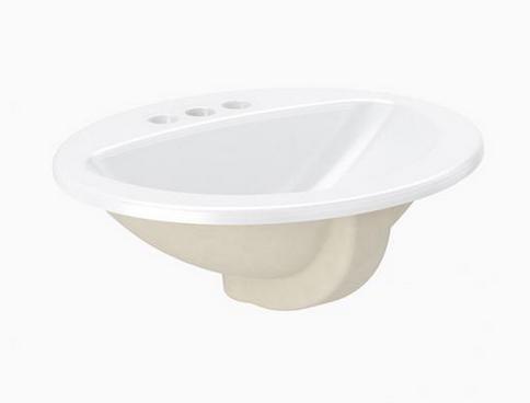 Sloan SS-3002 Vitreous China Drop-In Lavatory Sink, 4" Centerset,  17" × 20" × 8"