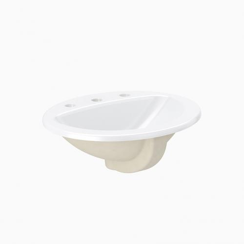 Sloan SS-3802 Vitreous China Drop-In Lavatory Sink,  8" Centerset, 17" × 20" × 8"