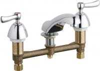 Chicago Faucets 404-XKABCP Concealed Hot and Cold Water Sink Faucet, 8" Fixed Centers, 2.2 GPM Softflo Aerator, Lever Handle, Ceramic 1/4-Turn Operating Cartridge