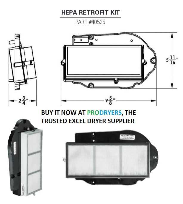 Xlerator Hand Dryer HEPA Filter Kit, 99.97% Pure Air, Hand Dryer Not Included