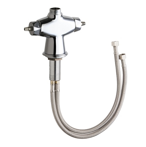 Chicago Faucets 50-LESHAB Hot and Cold Water Sink Faucet, Single Hole, Less Handle and Spout