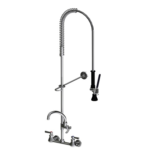 Chicago Faucets 510-GC613ALABCP Pre-Rinse Fitting with 9-1/2" Adapta-Faucet, 8" Body, Adjustable Arms, 1.0 GPM at 60 PSI Spray Valve, Lever Handle