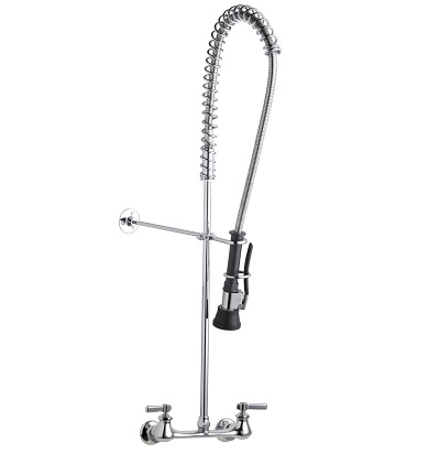 Chicago Faucets 510-GTFWSLXKCAB Pre-Rinse Fitting, 0.91 / 0.99 GPM at 60 PSI Triple Force Low-Flow Spray Valve, Shank Assembly, 2-3/8" Lever Handle