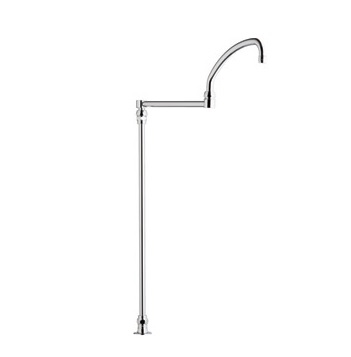 Chicago Faucets 513-ABCP Remote Single Supply Pot and Kettle Filler Faucet, Single Hole, 21" Double-jointed Spout, 23" Riser, Full Flow Quixtop Outlet, Chrome Plated