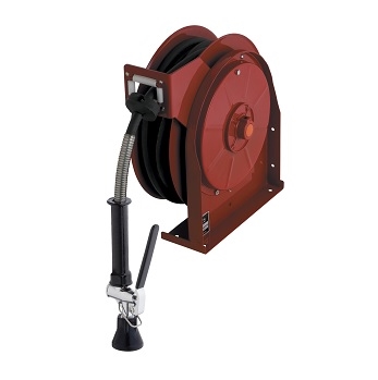 Chicago Faucets 537-NF Hose Reel Assembly, Single Hole Hose Reels, 2.5 GPM at 60 PSI Spray Valve, Retractable Rubber Hose