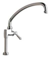 Chicago Faucets 613-AABCP Adapta-Faucet, Single Hole, 9-1/2" L Type Spout, Full Flow Quixtop Outlet, Lever Handle