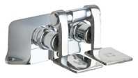 Chicago Faucets 625-SLOABCP Hot and Cold Water Pedal Box with Short Pedal Valves, NAIAD Metering Cartridge, Adjustable Cycle Time Closure, Chrome Plate Finish