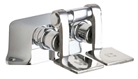 Chicago Faucets 625-SLOABRCF Hot and Cold Water Pedal Box with Short Pedal Valves, NAIAD Metering Cartridge, Adjustable Cycle Time Closure, Rough Chrome Finish