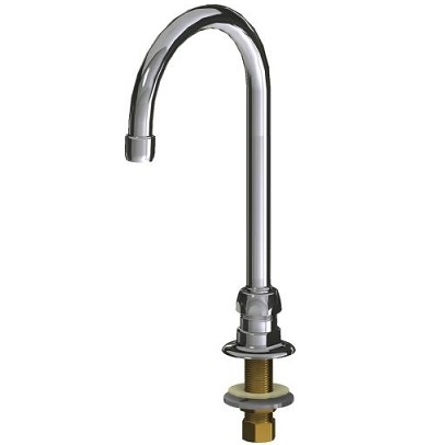 Chicago Faucets 626-E36ABCP Remote Rigid/Swing 5-1/4" Gooseneck Spout, 1.5 GPM Non-Aerating Laminar Outlet