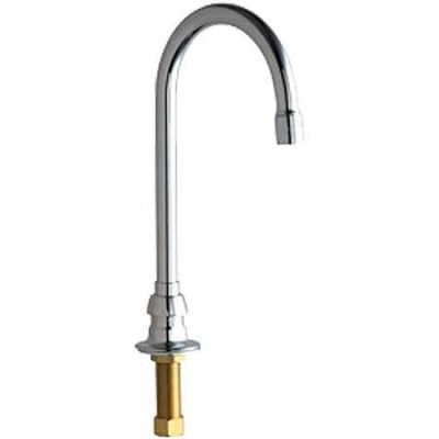 Chicago Faucets 626-E36VPABCP Remote Rigid/Swing 5-1/4" Gooseneck Spout, 1.5 GPM Vandal Proof Laminar Flow Non-Aerating Outlet