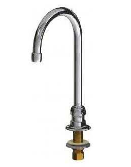 Chicago Faucets 626-E3ABCP Remote Rigid/Swing 5-1/4" Gooseneck Spout, 2.2 GPM Softflo Aerator