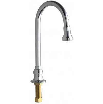 Chicago Faucets 626-GN2BE4ABCP Remote Rigid/Swing 5-1/4" Gooseneck Spout, 1.5 GPM Male Rose Spray