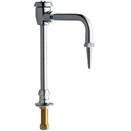 Chicago Faucets 626-GN2BVBE7CP Remote Rigid/Swing 6" Gooseneck Spout with Atmospheric Vacuum Breaker, Serrated Full-Flow Laboratory Nozzle