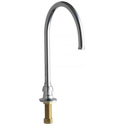 Chicago Faucets 626-GN8AABCP Remote Rigid/Swing 8" Gooseneck Spout, Less Spout Outlet