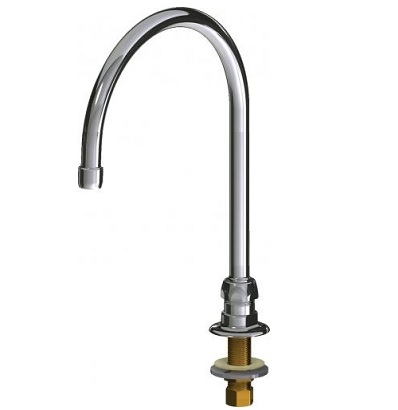 Chicago Faucets 626-GN8AE35ABCP Remote Rigid/Swing 8" Gooseneck Spout, 1.5 GPM Softflo Aerator