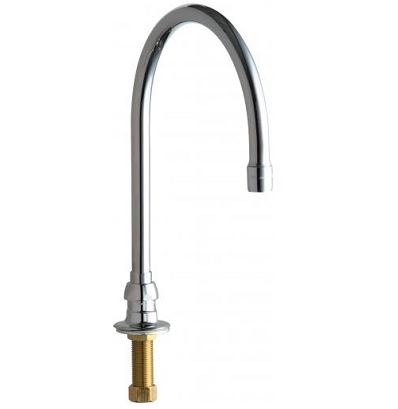 Chicago Faucets 626-GN8AE3ABCP Remote Rigid/Swing 8" Gooseneck Spout, 2.2 GPM Softflo Aerator