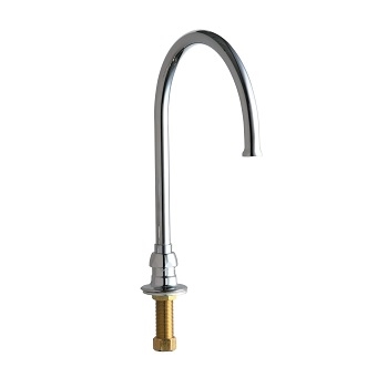 Chicago Faucets 626-GN8FCABCP Remote Rigid/Swing 8" Gooseneck Spout, 1.5 GPM Laminar Flow Control Insert in Spout Inlet