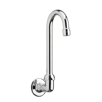 Chicago Faucets 629-E3ABCP Remote Rigid/Swing 3-1/2" Gooseneck Spout, Wall Mounted, 2.2 GPM Softflo Aerator