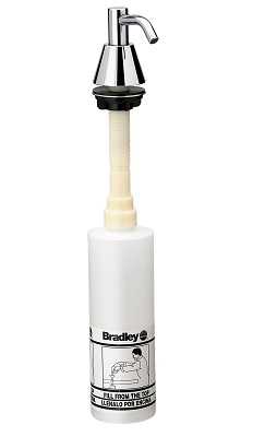Bradley 6322-67 Lavatory Mounted Soap Dispenser, Metal Globe, 2 1/2" (DISCONTINUED, NOT AVAILABLE TO ORDER)