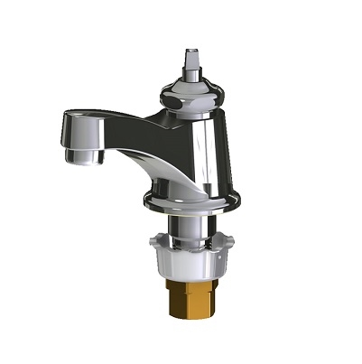 Chicago Faucets 700-E74LEHAB Single Supply Water Sink Faucet, 3-3/8" Integral Spout, 1.0 GPM Non-Aerating Laminar Outlet, Less Handle