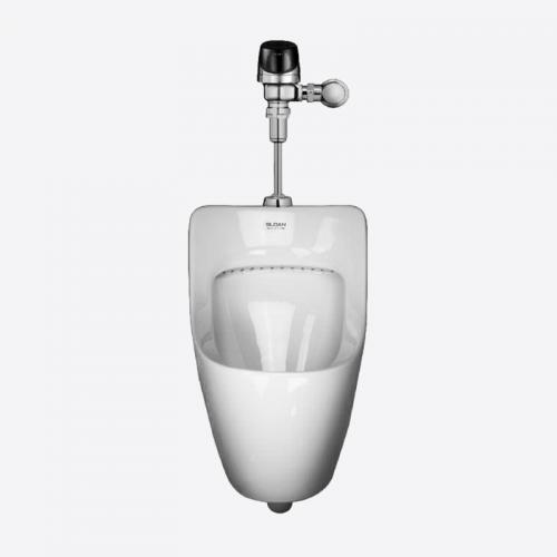 Sloan WEUS-7002.1401 Small Vitreous China Urinal with Battery Powered, Sensor Activated, Sloan ECOS 8186-0.25 Urinal Flushometer