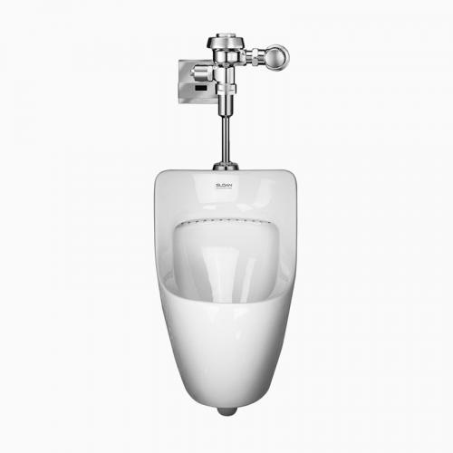 Sloan WEUS-7006.1301 Small Vitreous China Urinal with Exposed, Sensor Activated, Royal OPTIMA 186-1.0 ES-S Urinal Flushometer