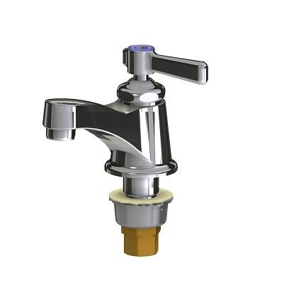 Chicago Faucets 730-E70COLDABCP Single Supply Cold Water Manual Sink Faucet, 3-3/8" Integral Spout, 0.5 GPM Non-Aerating Laminar Outlet, Lever Handle