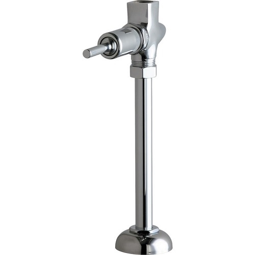 Chicago Faucets 733-OHCP Straight Urinal Valve with Riser, 3-1/2" Oscillating Handle Assembly, NAIAD Metering Cartridge