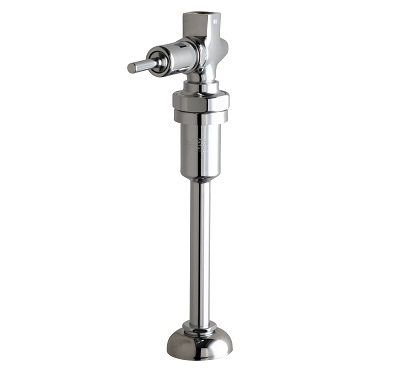Chicago Faucets 733-OHVBCP Straight Urinal Valve with Riser, 3-1/2" Oscillating Handle Assembly, NAIAD Metering Cartridge, Anti-Siphon Vacuum Breaker, Atmospheric Vacuum Breaker