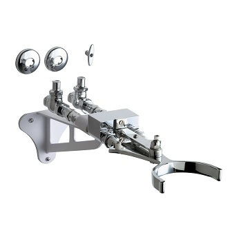 Chicago Faucets 745-VOABCP Hot and Cold Water Mixing Knee Actuated Pedal Box, Cam Type Knee Valve Cartridge, Fast Cycle Time Closure, Chrome Plate Finish