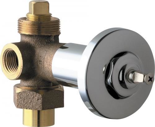 Chicago Faucets 769-LEHAB Concealed Angle Valve, 1/2" NPT Female Thread Inlet, 1/2" NPT Female Thread Outlet, Less Handle