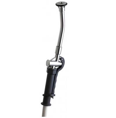 Chicago Faucets 778-S777-21KCP Single Handle Bed Pan Cleaner, Wall Mounted, Full Flow Spray with Self Closing Valve, 53" White Vinyl Hose with Insulated Handle