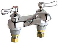 Chicago Faucets 802-XKABCP Hot and Cold Water Sink Faucet, 4" Fixed Centers, 2.2 GPM Softflo Aerator, Lever Handle, Ceramic 1/4-Turn Operating Cartridge
