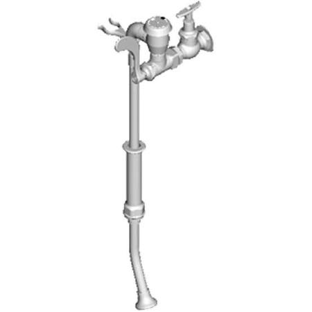 Chicago Faucets 809-317XKCP Bed Pan Cleaner with Loose Key, Single Handle, 1.5 GPM 25-degree Male Rose Spray, Atmospheric Vacuum Breaker, Ceramic Cartridge, 4" Wristblade Handle