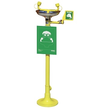 Chicago Faucets 8403-NF Floor Mounted Eye/Face Wash with Push Paddle Handle