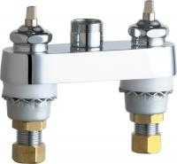 Chicago Faucets 895-LESHAB Hot and Cold Water Sink Faucet, Deck Mounted, 4" Fixed Centers, Less Spout and Handles
