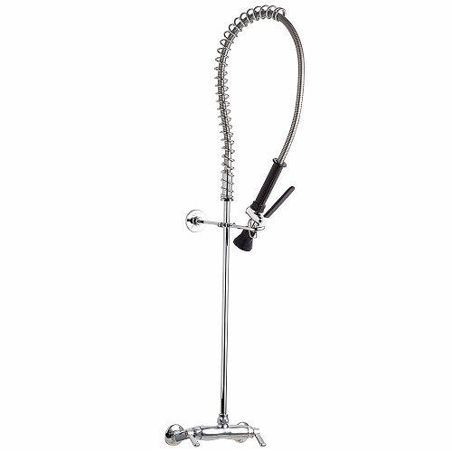 Chicago Faucets 923-LABCP Pre-Rinse Fitting, Dual Supply, 3-3/8" Body, Adjustable Arms, 1.0 GPM at 60 PSI Spray Valve, Lever Handle