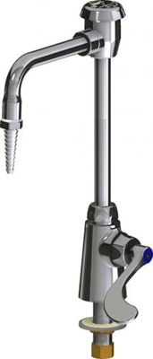 Chicago Faucets LWS1-B15-E Single Inlet Cold Water Faucet, 6" Gooseneck Spout with Atmospheric Vacuum Breaker, Full Flow Laboratory Serrated Nozzle, 4" Wristblade Handle