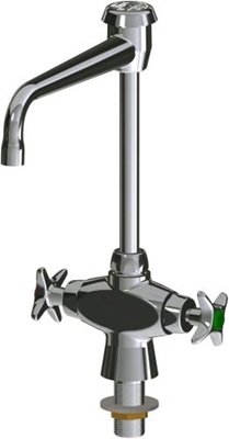 Chicago Faucets LWM1-A01-F Hot and Cold Water Mixing Faucet, 8" Gooseneck Spout with Atmospheric Vacuum Breaker, 2-1/2" Cross Handle