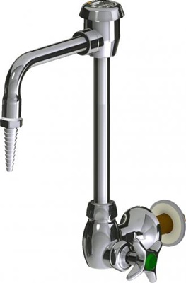 Chicago Faucets LWS5-A11-E Single Inlet Cold Water Faucet, 6" Gooseneck Spout with Atmospheric Vacuum Breaker, Full Flow Laboratory Serrated Nozzle, Shank Assembly, 2-1/2" Cross Handle
