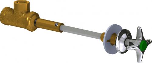Chicago Faucets LRV-W5-A1A Remote Control Angle Valve for Straight Panels, 2-1/2" Metal Cross Handle, Button Indexed CW