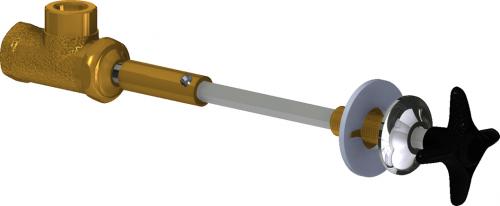 Chicago Faucets LRV-S5-A1A Remote Control Angle Valve for Straight Panels, 2-1/2" Nylon Cross Handle, Button Indexed STM