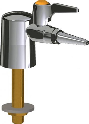 Chicago Faucets LGB1-11A-10 Turret with Single Ball Valve, Full Flow Laboratory Serrated Nozzle, Lever Handle with AIR Index Button