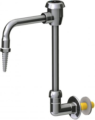 Chicago Faucets LRS-C21 Remote Control Flange and Spout, 6" Gooseneck Spout with Atmospheric Vacuum Breaker, Full Flow Laboratory Serrated Nozzle