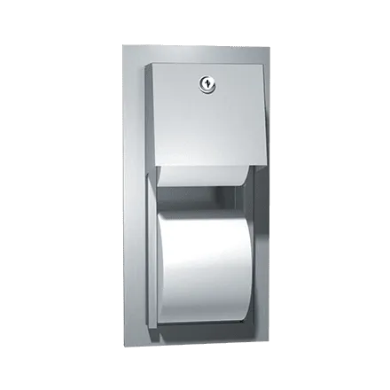 ASI 0031 Toilet Tissue Dispenser, Twin Hide-A-Roll, Recessed