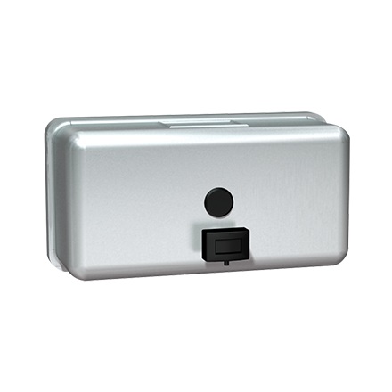 ASI 0345 Horizontal Liquid Soap Dispenser, Surface Mounted, Stainless Steel with Satin Finish