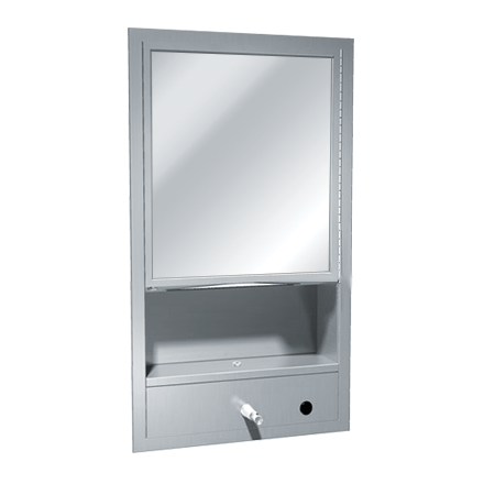 ASI 0430 Traditional All Purpose Cabinet, Shelves, Mirror, Towel and Liquid Soap Dispenser, Recessed
