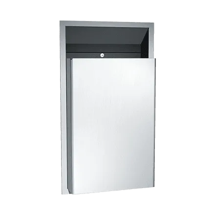 ASI 0458 Traditional Waste Receptacle, Semi-Recessed, 12 Gallon