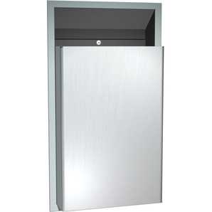ASI 0458-2 semi-recessed waste receptacle, 12 gallons, stainless steel with satin finish (DISCONTINUED)